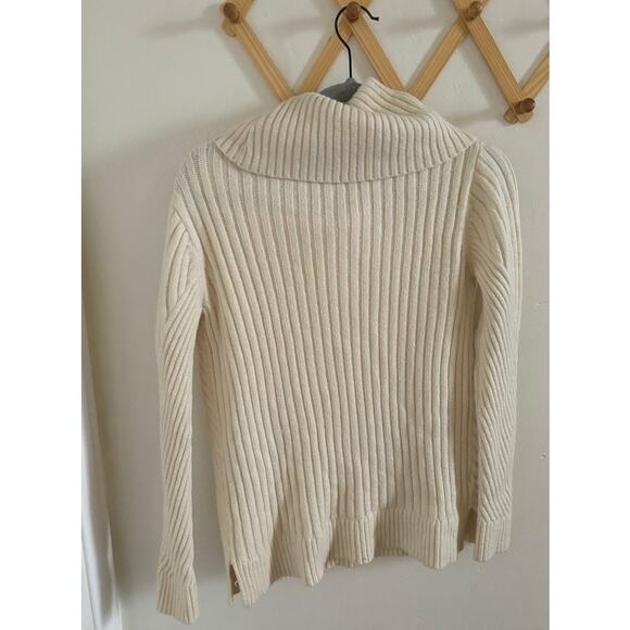 Ann Taylor Sweater Women's Small Cream Alpaca Wool Blend Turtleneck Heavy Knit - Picture 6 of 8